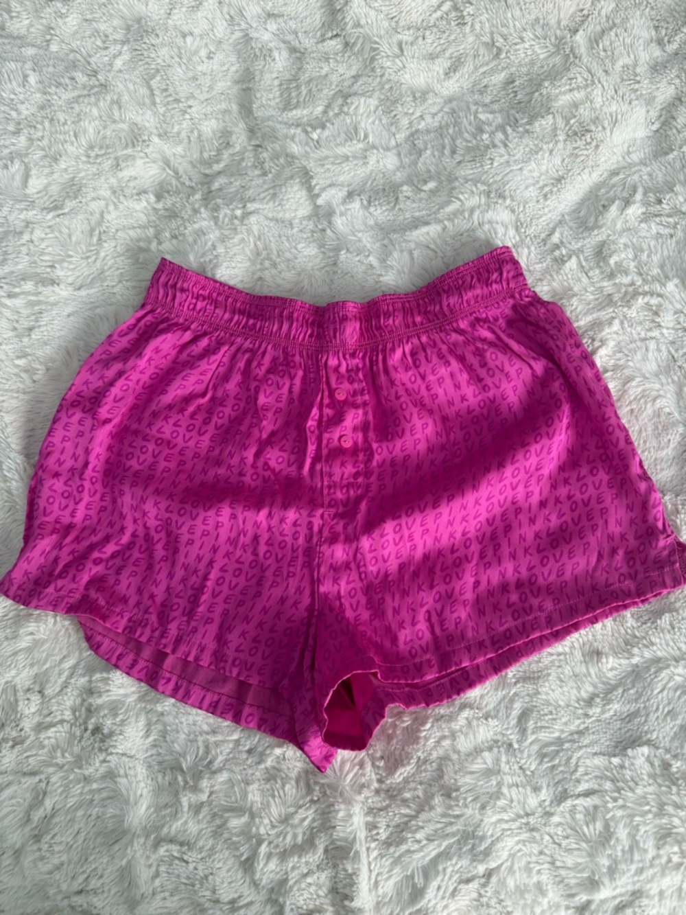 Victoria's Secret PINK Hot Pink Sleep Shorts with Black Waistband